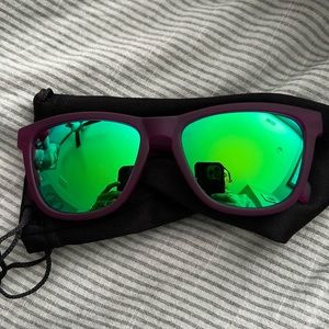 Purple Goodr Sunglasses.